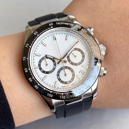 Relógio de Luxo para Homem VK63 com Movimento de Quartzo, Cronógrafo Business, 39mm, Aço/Ouro Rosa, Data, Mostrador Luminescente, Cronógrafo Completo