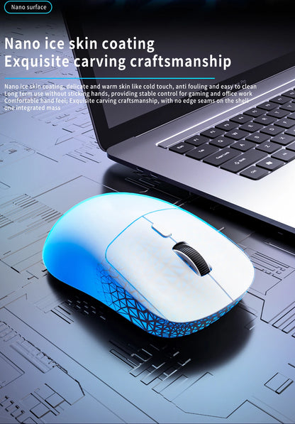 Rato Gaming Bluetooth Recarregável Gamer Paw3395 Leve, Ergonómico e Sem Fios para Esports