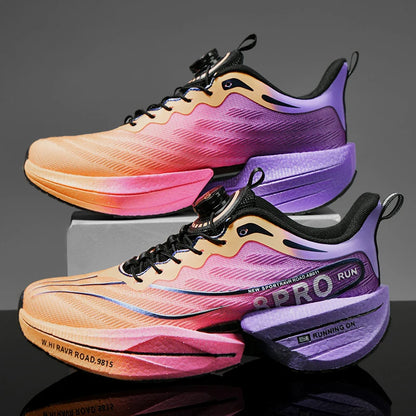 Marathon Carbon Plate Sports Running Shoes Men New Breathable Lightweight Mesh Sport Shoes Women Comfortable Nonskid Sneakers