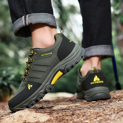 Men's Hiking Shoes outdoor waterproof Leather Anti Slip Comfortable Hunting Walking Shoes Wear-resistant Casual Sneakers