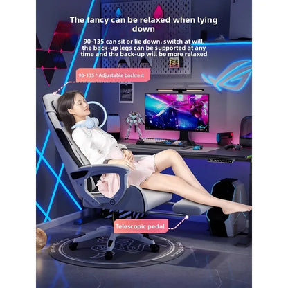 Male E-sports Chair is Comfortable for Prolonged Sitting, Computer Chair Can be Reclined for Leisure, Backrest