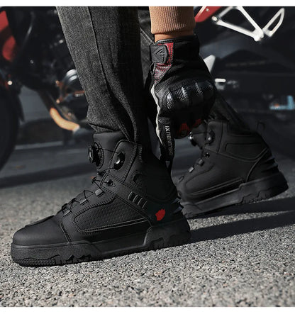 Motorcycle Boots Men Biker Shoes Moto Sneaker Microfiber Leather Adventure Motocross Shoes Anti-slip Motorcycle Equipment