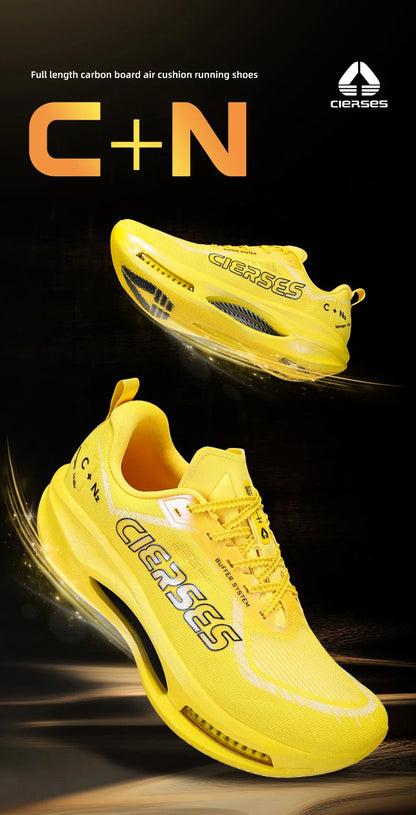 CIERSES Men's Carbon Plate Running Shoes Nitrogen Air Cushion Shock Absorption Stable Training Sports Shoes