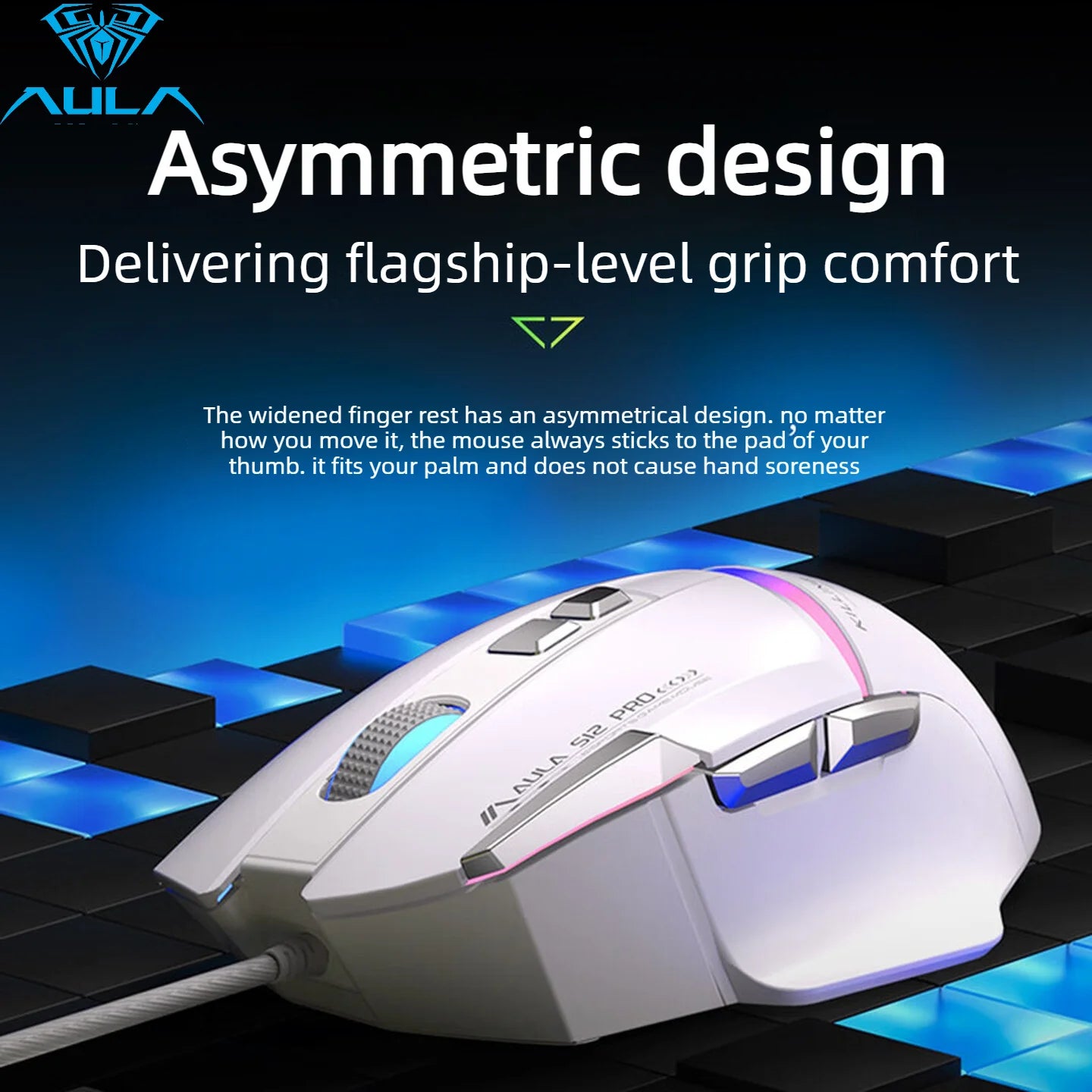 Promoção Especial Rato Gaming com Fio AULA S12 Pro 12800 DPI, Retroiluminação RGB, 8 Botões Programáveis, Ergonómico, para PC e Portátil