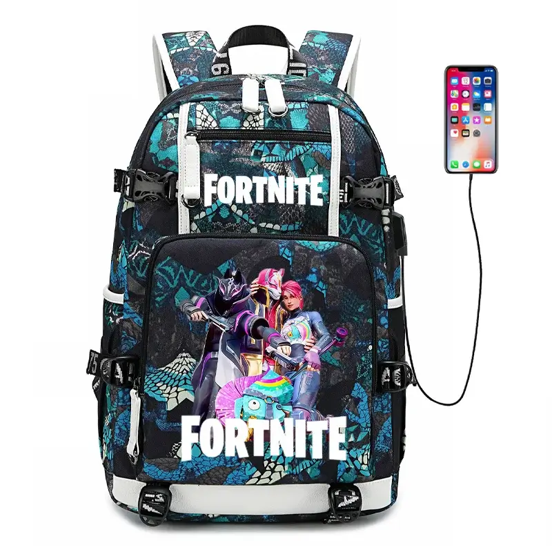 Fortnite-Print-Schülerrucksack für Jungen und Mädchen, Schulrucksack mit großem Fassungsvermögen, wasserdicht, leicht und strapazierfähig, Geburtstagsgeschenk