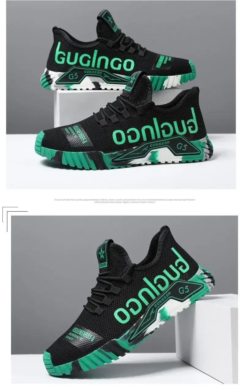 Gym New Vulcanized Lace-up Walking Sneakers Comfortable Wear-resistant Casual Shoes Walking Summer Mesh Flats Fashion Breathable