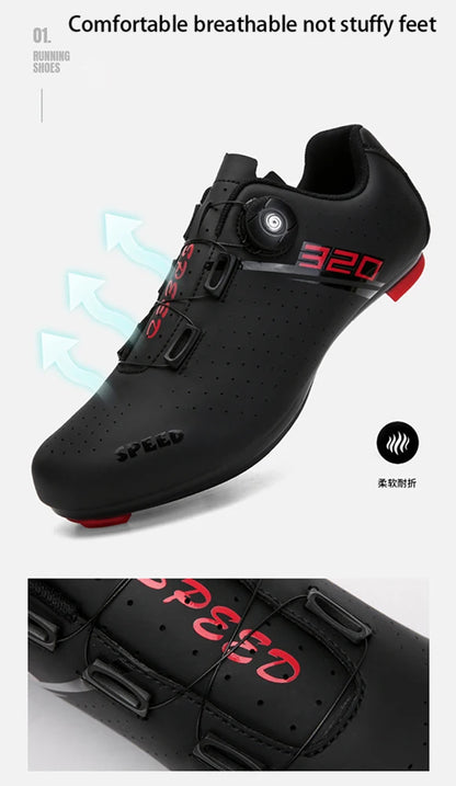 Professional Cycling Shoes Rubber Outsole Knob Buckle Shoes MTB Women Lockless Indoor Cycling Men Cross-Country Cycling Shoes