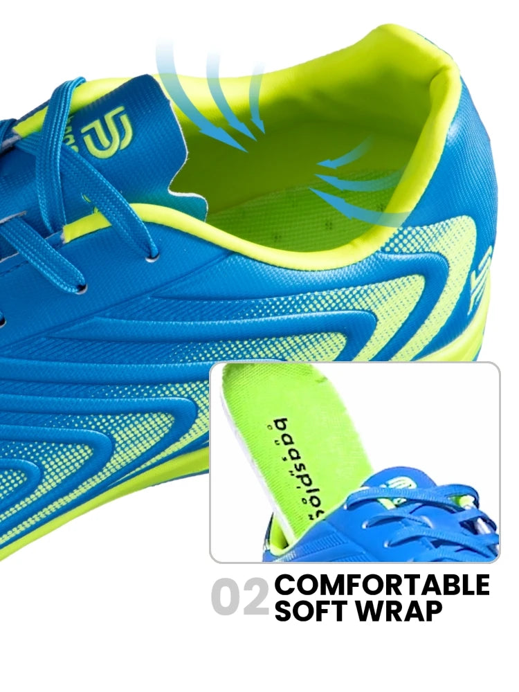 Baasploa Men Professional Soccer Shoes Outdoor Anti-Slip Training Sport Shoes Male Light Leather Football Boots Chuteira Campo
