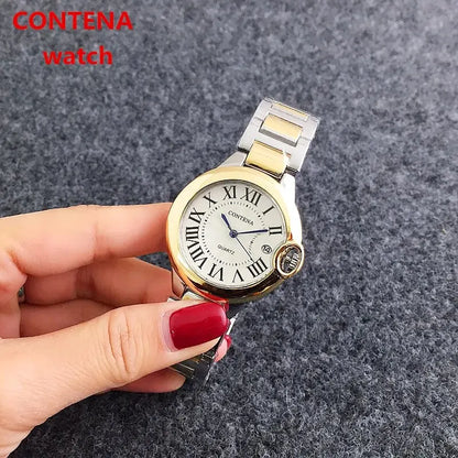 New Brand Luxury Stainless Steel Men and Women Luxury Atmosphere Quartz Watches Fashion Blue Balloon Women Date Watch Suit