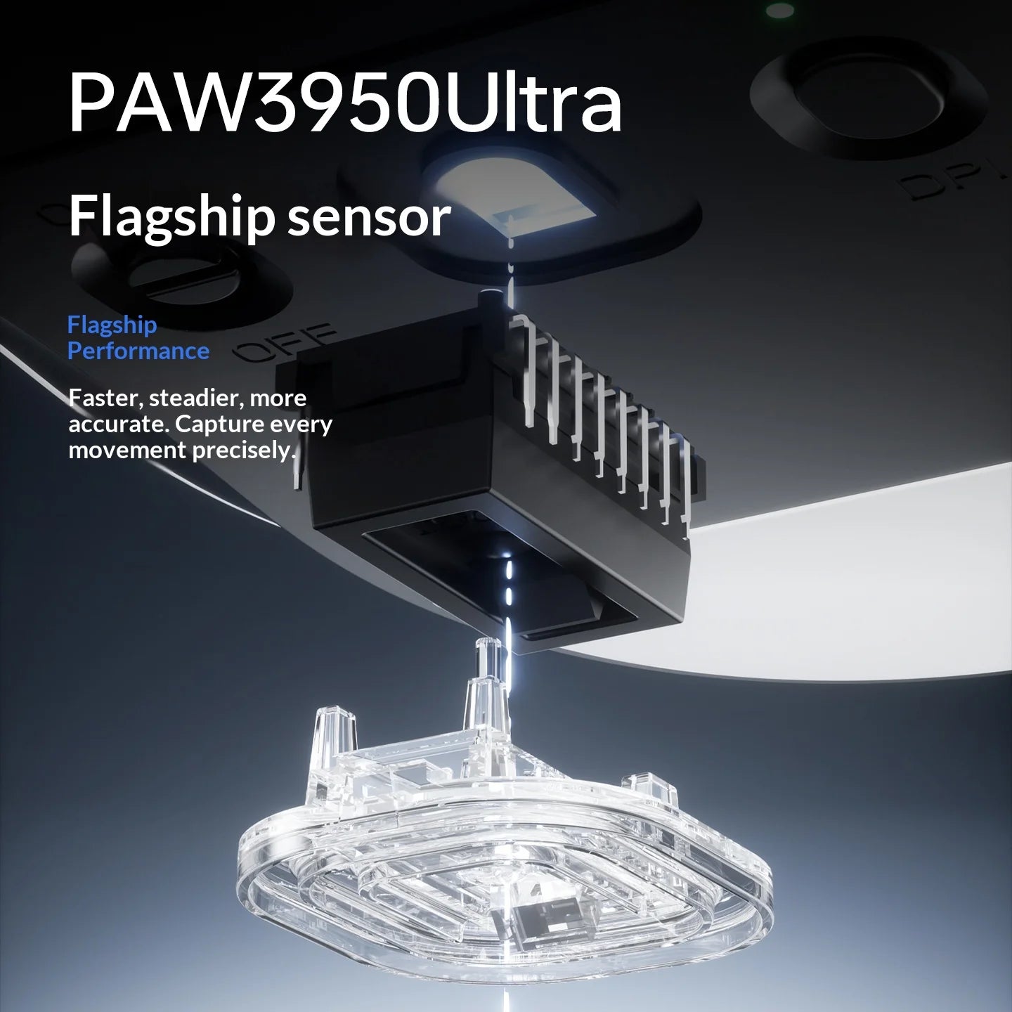 Rato Gaming Sem Fios ATK Dragonfly Y9 PAW3950 Ultra Nordic54L15 8Khz de Alto Desempenho para Computador, Escritório e Acessórios de Rato