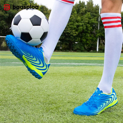 Baasploa Men's Soccer Shoes Comfort Brand Lightweight Turf Training Professional Football Shoes Male Soft Sneakers Non-Slip