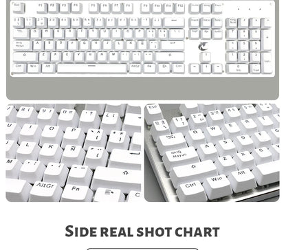 104 Teclas Keycaps Retroiluminadas Coreano Francês Russo Espanhol Alemão para Teclado Mecânico com Switch MX, Perfil OEM, Teclas ABS DIY