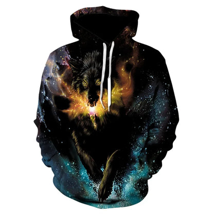 Ferocious Wolf Head Anime Sweatshirt 3D Printed Hoodies Men/Women Fashion Clothing Harajuku kids Men coat