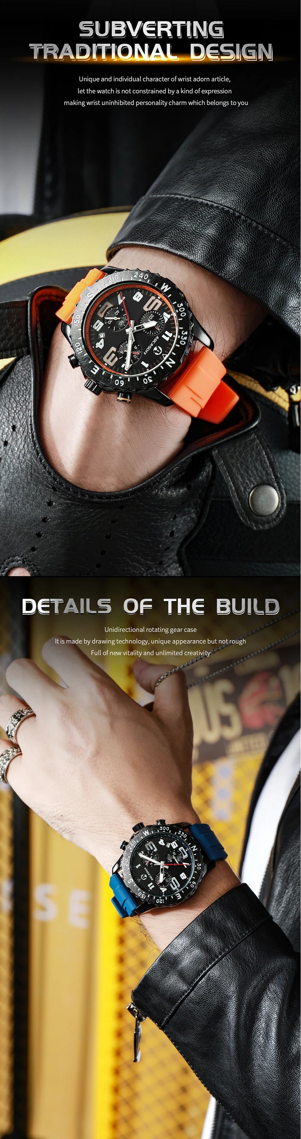 Quartz Wristwatch Men's Watches ENDURANCE Wristwatch Casual Men Watch Luxury Waterproof Luminous Chronograph Date reloj hombre