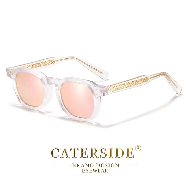 CATERSIDE Fashion Mirror Men Polarized Sunglasses Luxury Core Insert Leg Design Sun Glasses Women Party Outdoor Travel Glasses