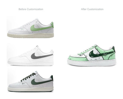Custom Sneakers Custom Sneakers NIKE COURT VISION  Messy Line Design Couple Matching Shoes Unisex Low-Top Skate  retro shoes