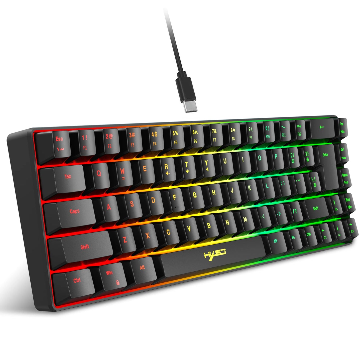 Hot Sale! 69-Key RGB Backlit Wired Gaming Keyboard, 68% Compact Design, A Must-Have Gadget for Office Workers and Gamers
