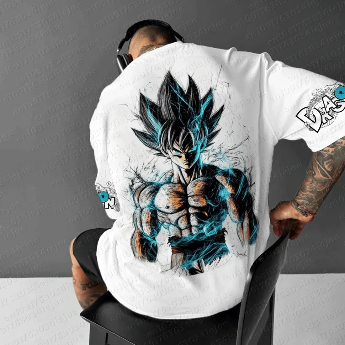 T-shirt Dragon Ball de verão 2026, 100% algodão, com estampado, novo modelo masculino de anime, confortável e respirável, tamanho grande, casual e largo
