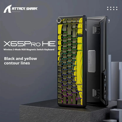 Attack Shark X65 PRO HE Magnetic Switch Keyboards 8K RT 0.001mm Side Engraving Bluetooth Wireless Gaming Keyboards Windows Mac PC