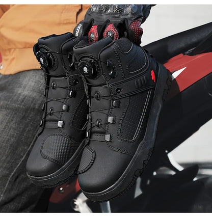 Motorcycle Boots Men Biker Shoes Moto Sneaker Microfiber Leather Adventure Motocross Shoes Anti-slip Motorcycle Equipment