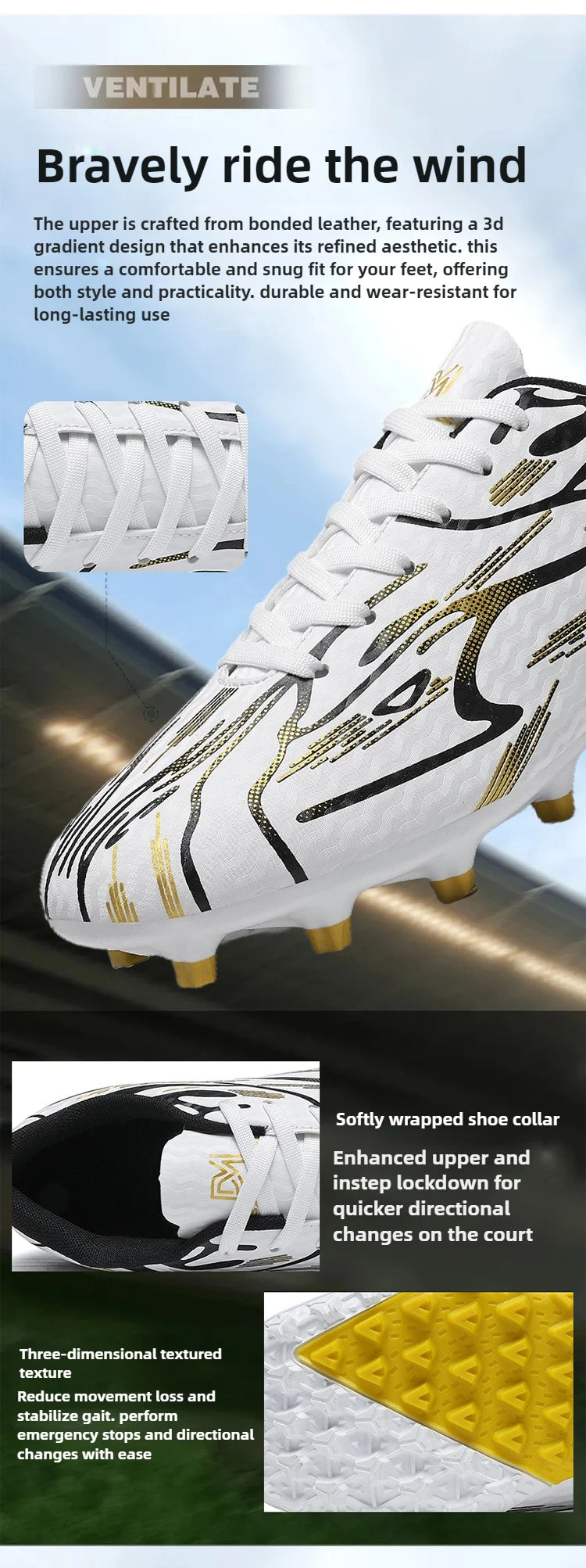 New Men's Football Boots TF Sport Training Soccer Shoes Soft Ultralight Breathable Professional Sneakers Unisex Grass Cleats Match