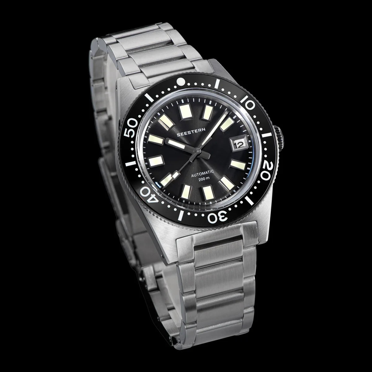 SEESTERN 62MAS Diving Watch Men Automatic Mechanical Wristwatch Luminous Bezel Waterproof NH35 Movement Sapphire Glass Bracelet