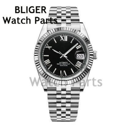 BLIGER 36MM 39MM Luxury Gold NH35 Automatic Mechanical Wristwatch Roman Number Men Watches Sapphire Crystal 10Bar Reloj Hombre