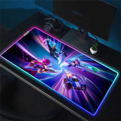Game F-Fortnite Survival Battle Mouse Pad RGB LED Light Non-Slip Rubber Base Waterproof Office PC Home Desk-Mat USB Large Game