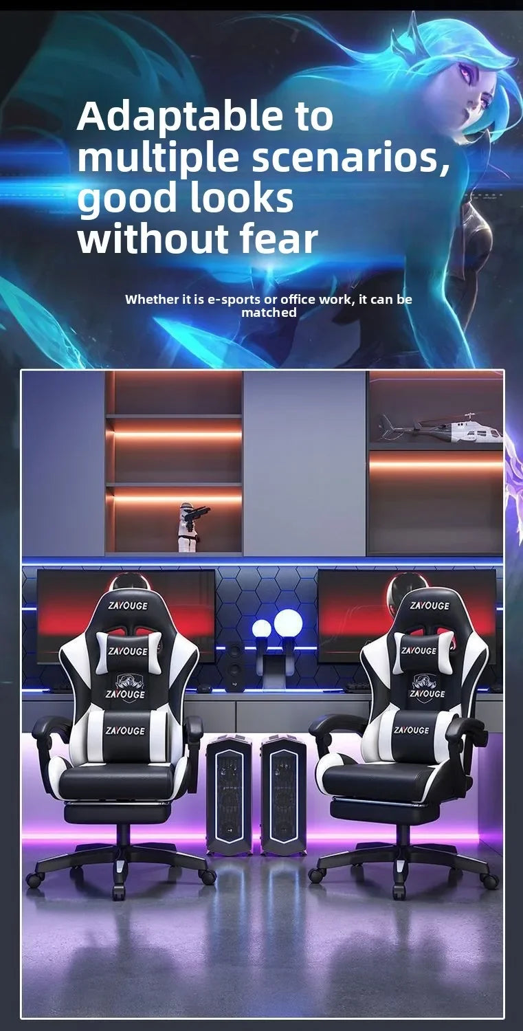 Ergonomic Gaming Chair for Home Office Long Hours Streamers Adjustable Reclining Lightweight Durability