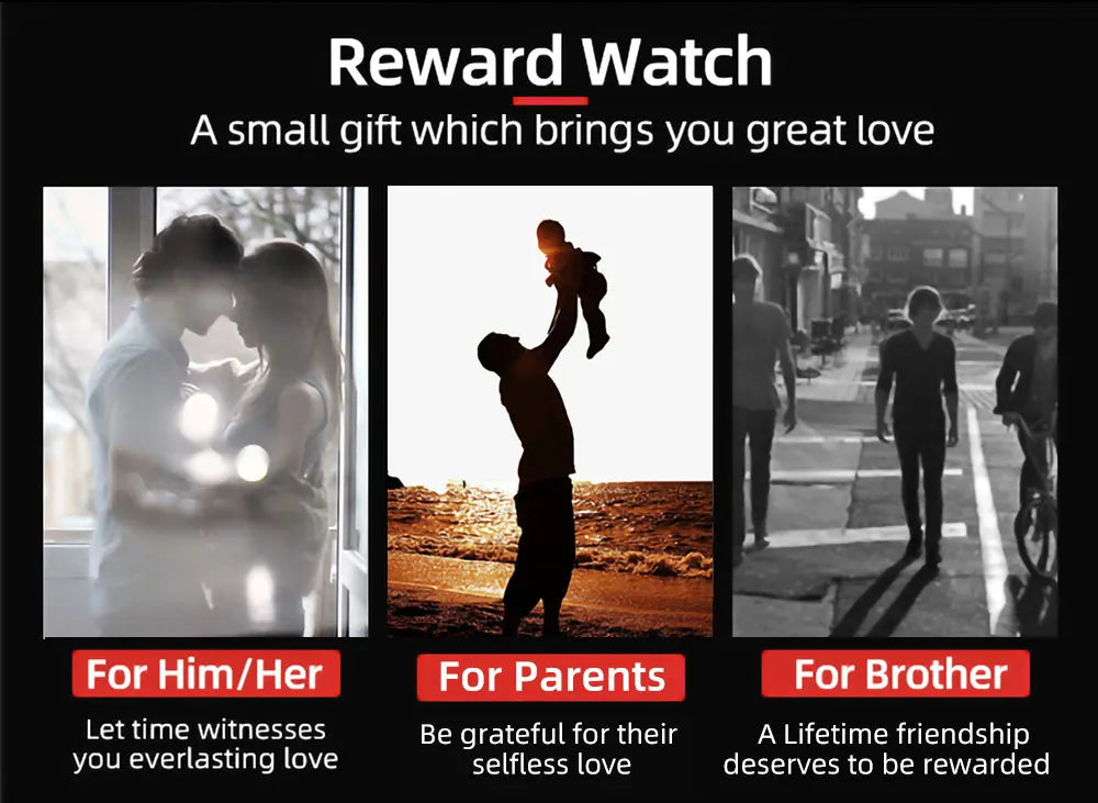 REWARD Mens Watches Waterproof  Luminous Quartz Wristwatch Business Stainless Steel Strap with gift box
