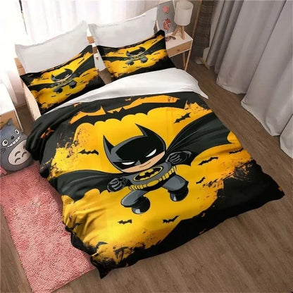 3D Printed B-Batman Bedding Set, Cartoon Duvet Cover and Pillowcases, Multiple Sizes, Bedroom Decor, Teen and Adult Gift