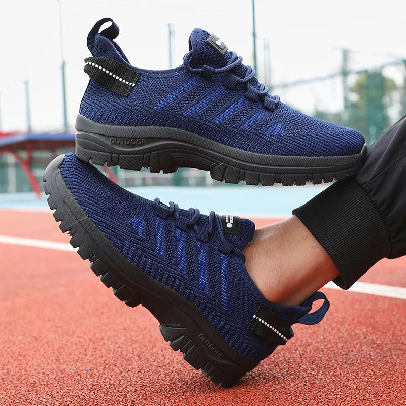 Men's Casual Shoes Breathable Fly Woven Mesh Upper Comfortable Outdoor Walking Cycling Exercise Shoes for Men Tenis Para Hombre