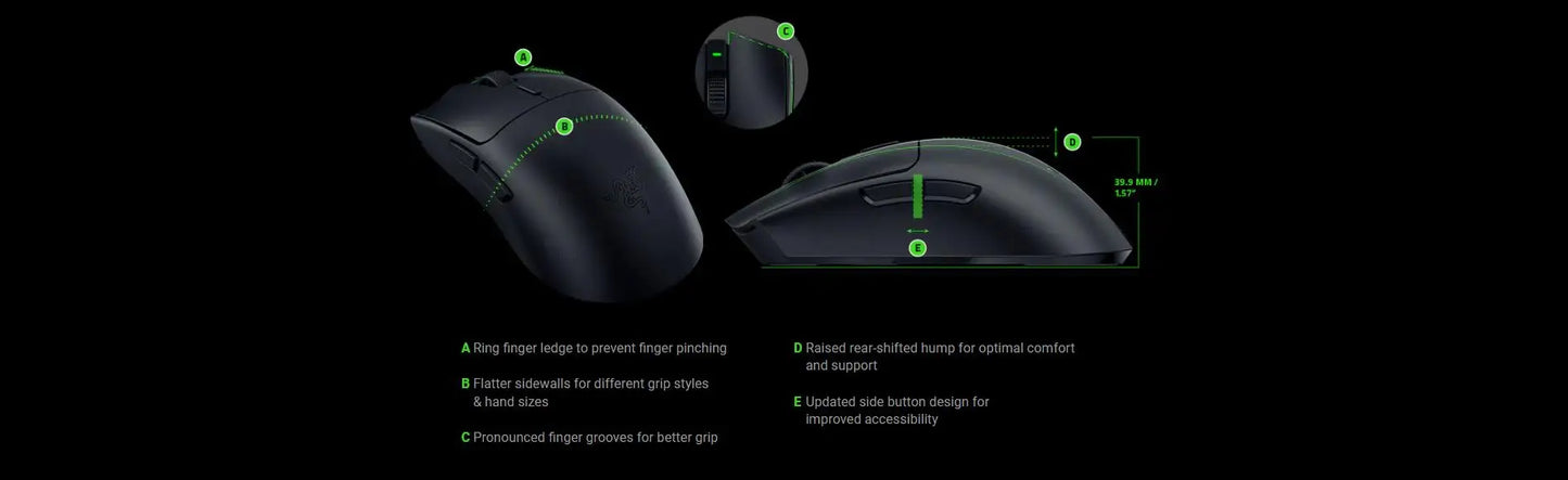 Rato Gaming Esports Sem Fios Razer Viper V3 HyperSpeed, Sensor Ótico 30K DPI, Switches Mecânicos Gen-2, 8 Controlos Programáveis
