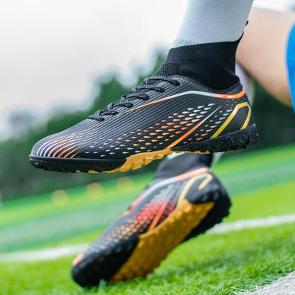 New Men Soccer Shoes Men Grass Breathable Soft Outdoor Football Shoes Cleats Long Spikes Comfortable Training Sport Shoes Men