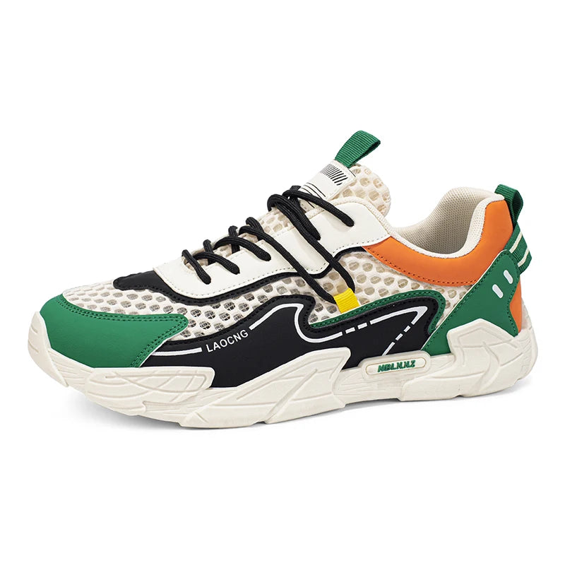 Scarpe sportive da uomo estive in rete, casual e alla moda, con lacci, scarpe da passeggio, nuove, per giovani, comode per gli spostamenti quotidiani, versatili, sneakers