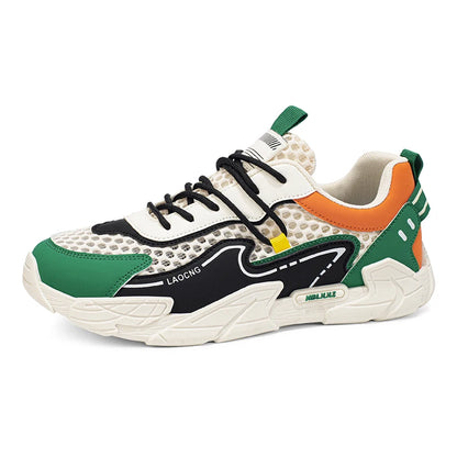 Scarpe sportive da uomo estive in rete, casual e alla moda, con lacci, scarpe da passeggio, nuove, per giovani, comode per gli spostamenti quotidiani, versatili, sneakers