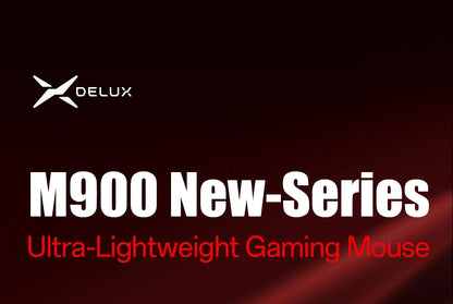 Rato Gaming Sem Fios Delux M900PRO Versão Ultraleve Ergonómico 1K/8K Polling Rate 50g PAW3395 para Destro com Mão Grande PC Gamer