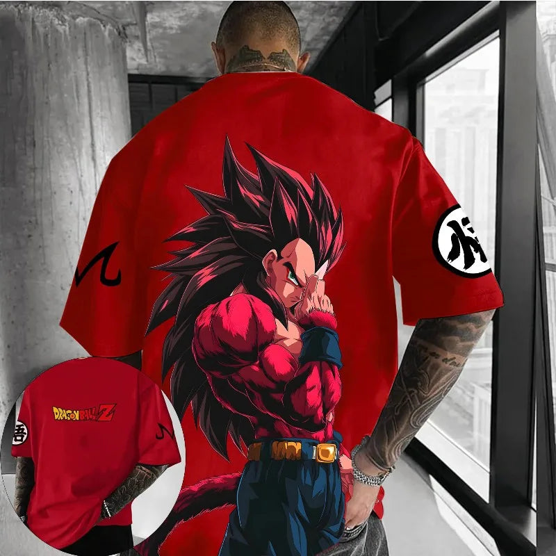 Dragon Ball Animation Joint T-Shirt 2025 Summer New Men's  Harajuku Loose Casual Plus Size Parent-Child Short Sleeve Top