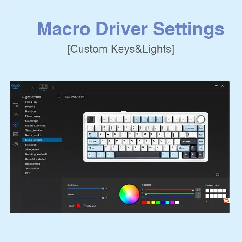 AULA F75 Mechanical Keyboard Wired/2.4G Wireless/Bluetooth RGB PBT 75% Layout OEM Profile Gasket Customized PC Gaming Keyboard