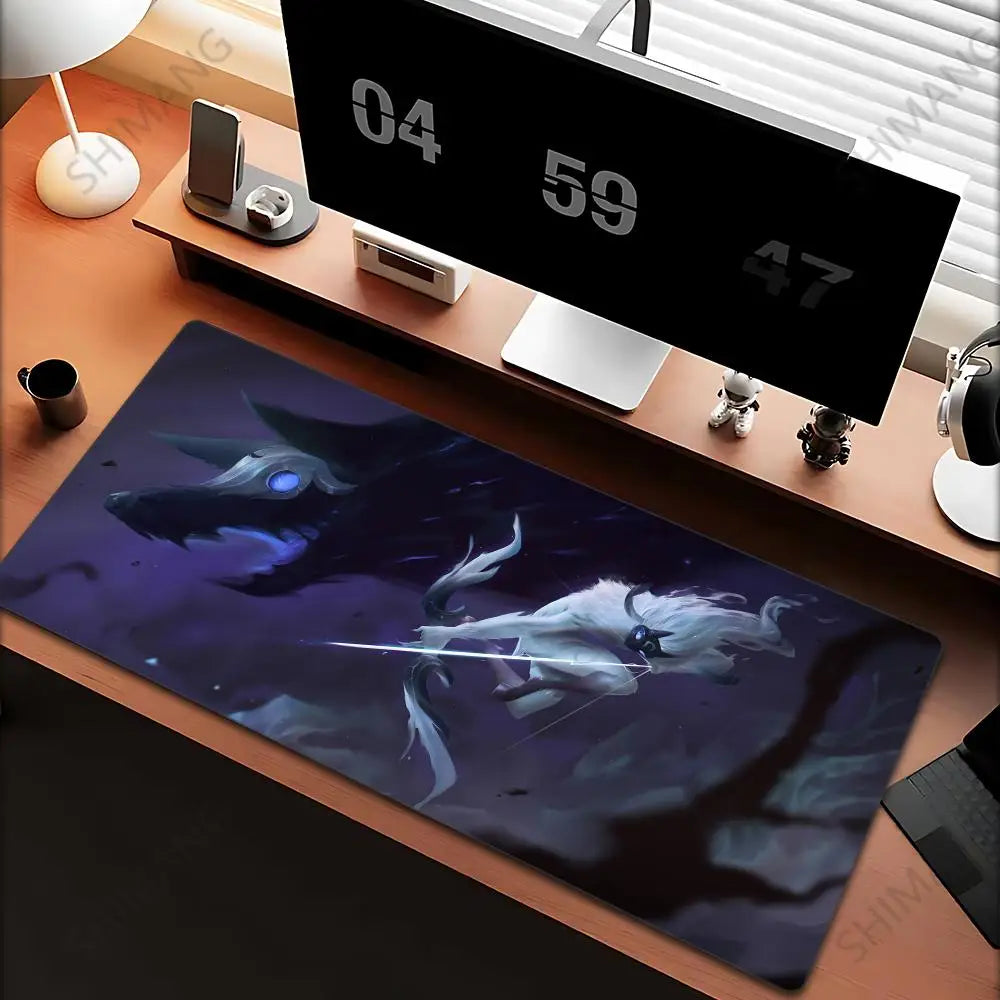 League of Legends Kindred -hiirimatto, suuri pelihiirimatto, tietokone, anime-tyttö, pöytämatto, kannettavan tietokoneen lisävarusteet, pelaaja, XXL-näppäimistömatto