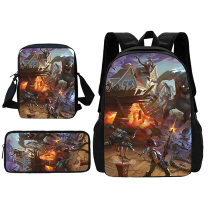 Hot Game Shooting Fortnites Child School Backpack With Shoulder Bag Pencil Bags School Bags for Boys Girls Best Gift