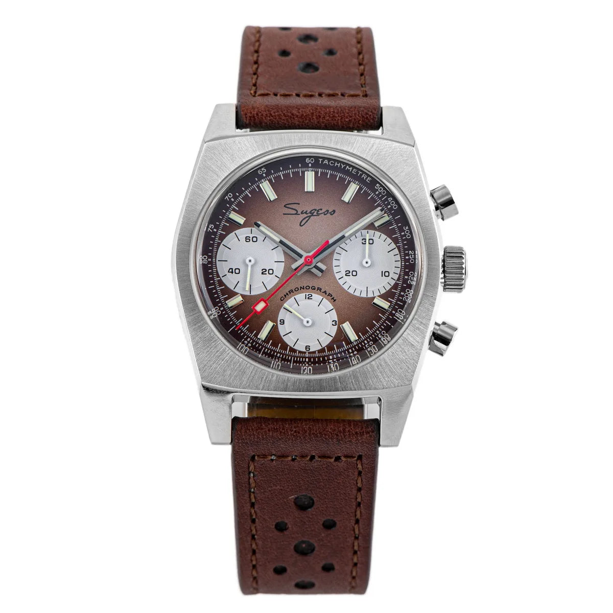 Sugess S419 Series 37mm Original Swanneck Movement Chronograph Master Mens Watch Mechanical Wristwatch Dome Sapphire Crystal New