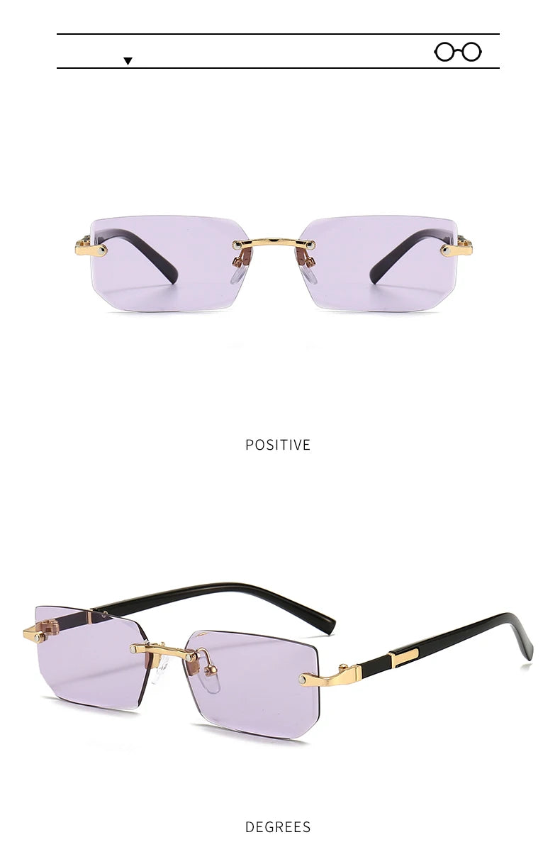 10 Pairs Per Set Wholesale Sunglasses For Women Fashion Rectangle Rimless Outdoor Eyewear Simple Casual Square Sun Glasses
