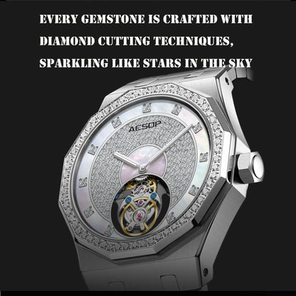 AESOP Echte Fliegende Tourbillon Mechanische Skeleton Uhr Für Mann Luxus Wasserdichte Armbanduhren Saphir Spiegel Gradienten new