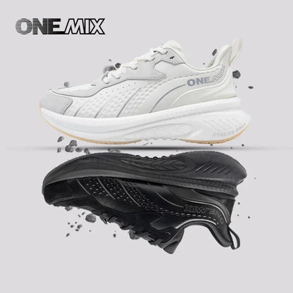 ONEMIX 2025 Winter Training Running Shoes for Men Sport Shoes Leather Warm Wear-Resistant Female Jogging Shoes Walking Sneakers