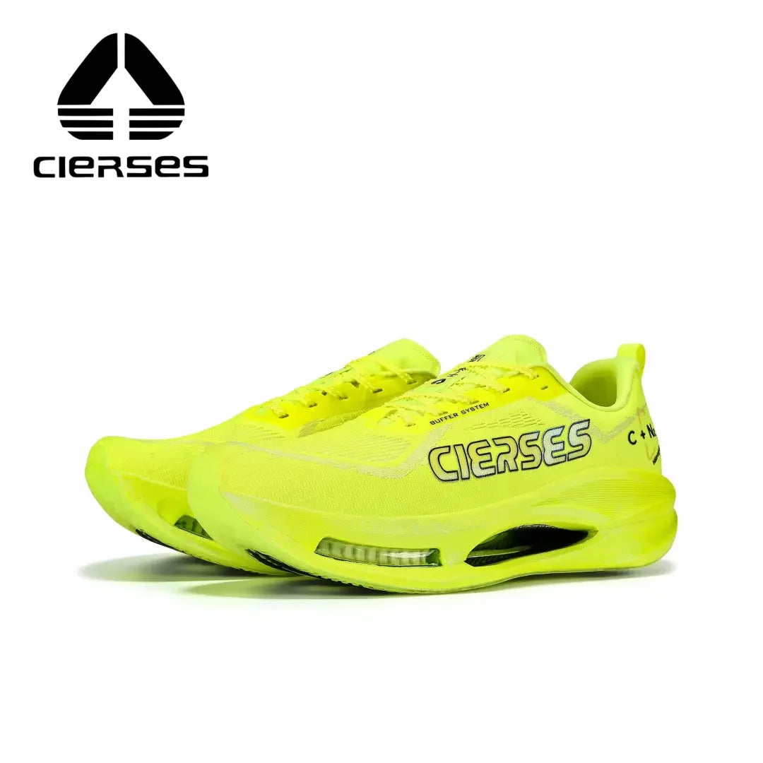 CIERSES Men's Carbon Plate Running Shoes Nitrogen Air Cushion Shock Absorption Stable Training Sports Shoes
