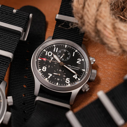 Militado ML1868KF Quartz Watch VK67 Chronograph Movement Military 3 Dial Vintage Watch 100m Waterproof Sapphire Crystal Watches