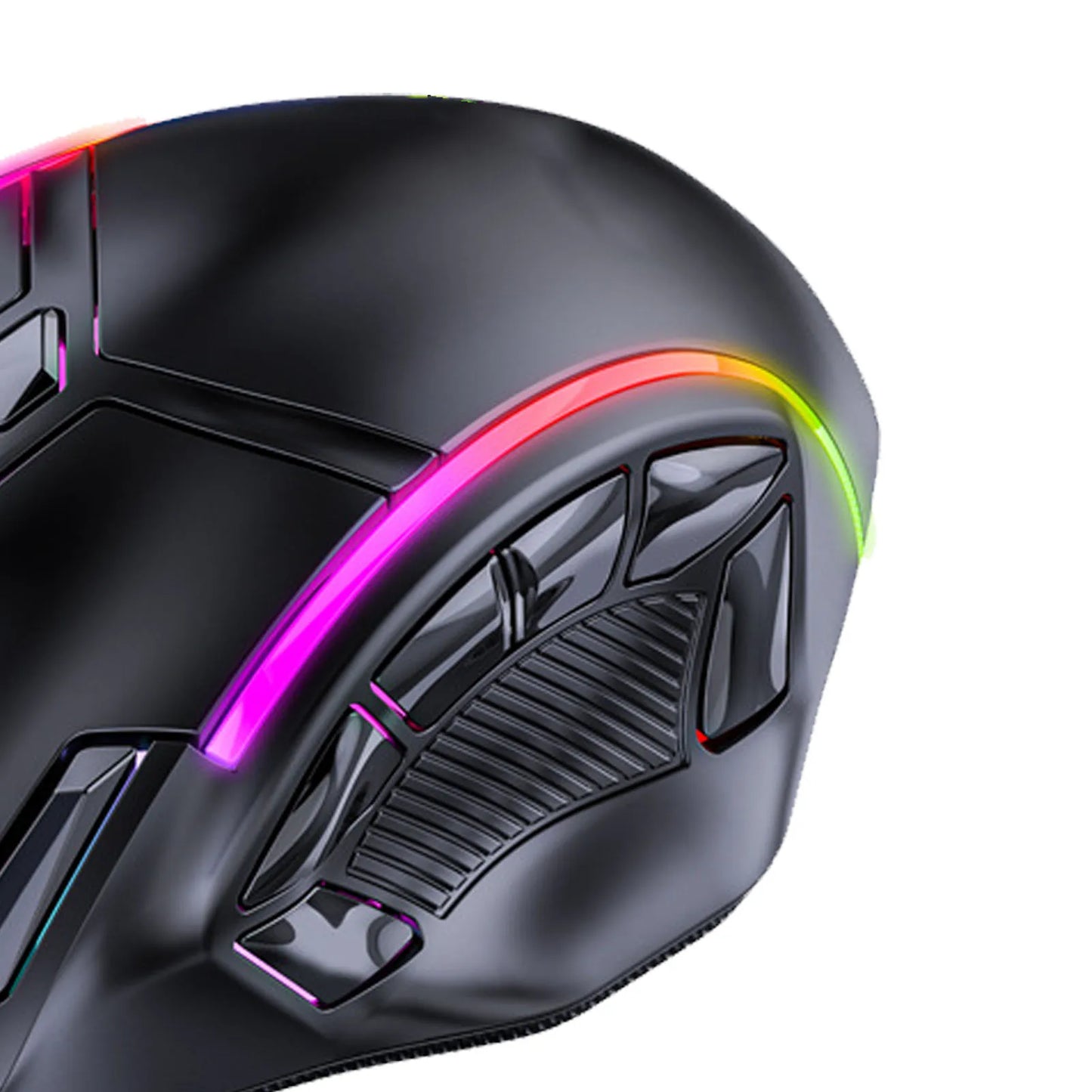 Rato Gaming RGB 12800DPI com Fio, 12 Teclas Macro, Acessórios de Substituição para Computador