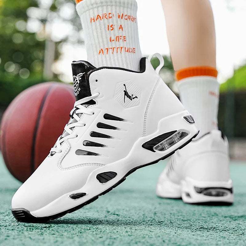 Men's High-Top Basketball Shoes Feature a Breathable Mesh Design for Maximum Comfort Outdoor Shock-Absorbing Running Shoes, High-Rebound Cushioning Technology, Make Running Smoother and More Comfortable, Enhance Support, Styl