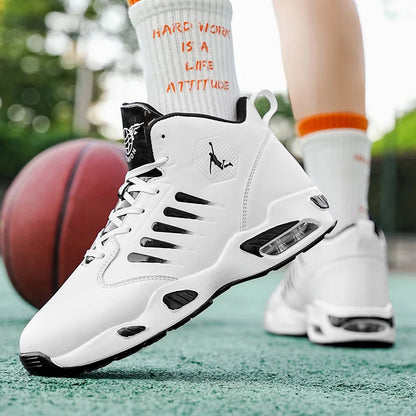 Men's High-Top Basketball Shoes Feature a Breathable Mesh Design for Maximum Comfort Outdoor Shock-Absorbing Running Shoes, High-Rebound Cushioning Technology, Make Running Smoother and More Comfortable, Enhance Support, Styl